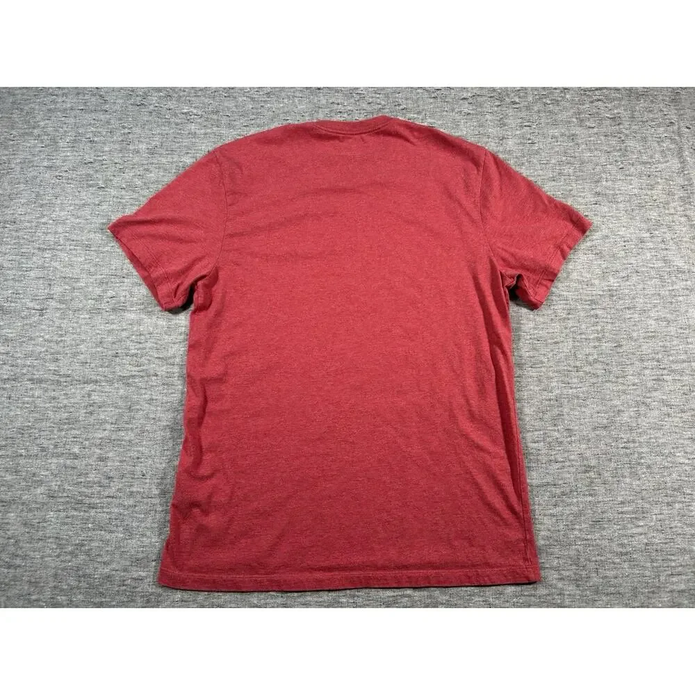 J Crew Oarsman Broken-In Shirt Mens Large Classic Fit Red Short Sleeve Cotton